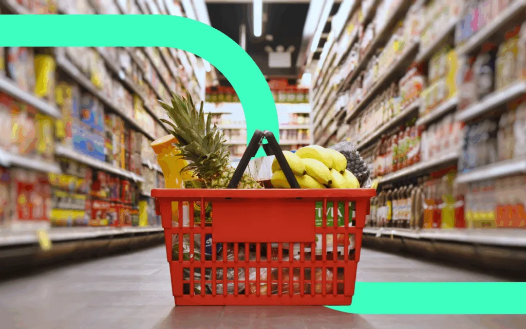 Basket on floor with green key line