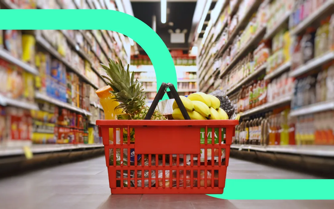 Basket on floor with green key line