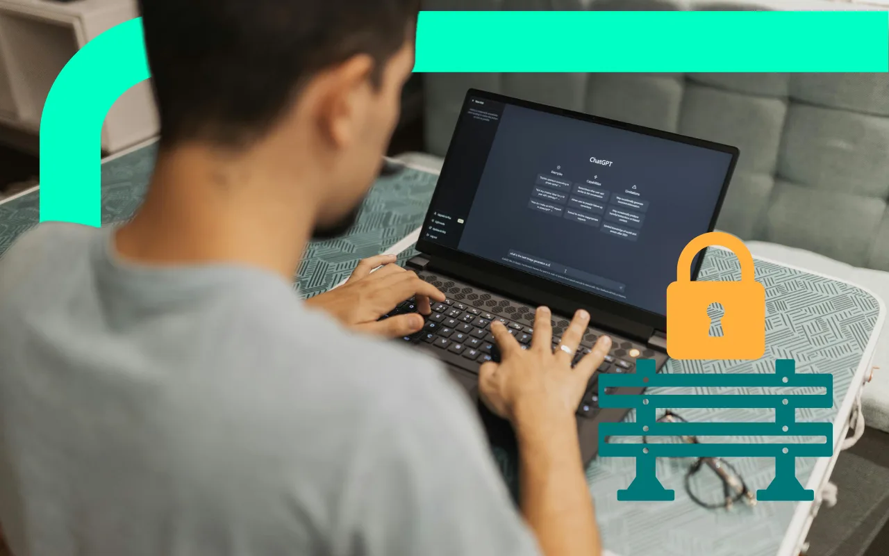 Man on laptop ChatGPT